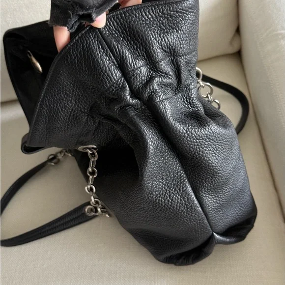 Furla Black Leather Shoulder Bag with Chain Straps - Picture 7 of 9